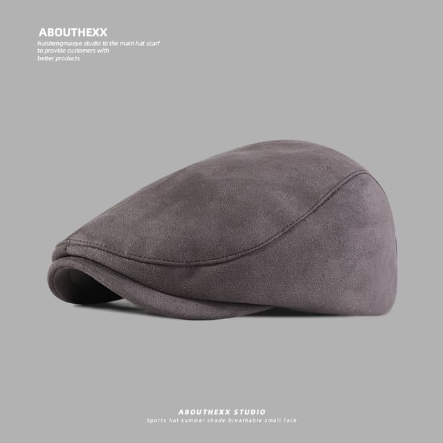 Faux Suede Flat Cap