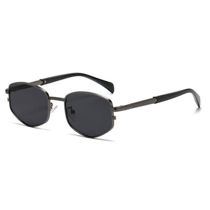 Geometric Metal Frame Sunglasses