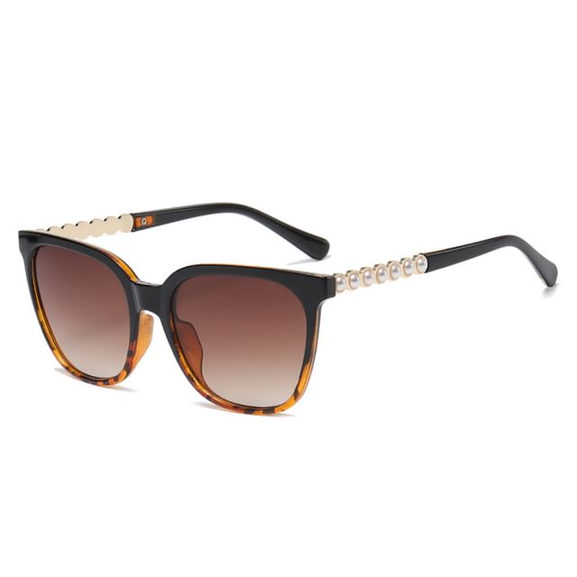 Faux Pearl Square Sunglasses