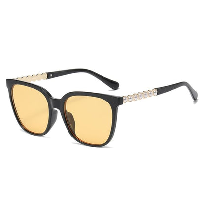 Faux Pearl Square Sunglasses
