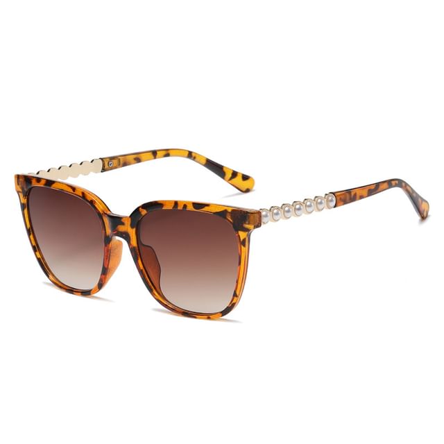 Faux Pearl Square Sunglasses