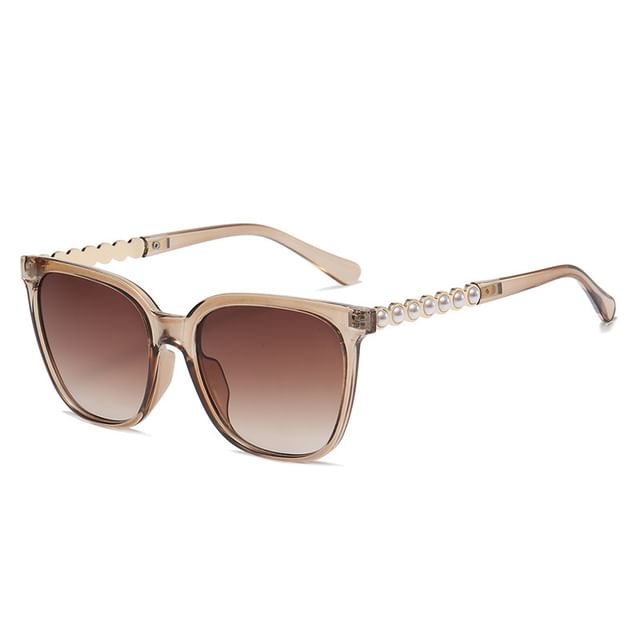 Faux Pearl Square Sunglasses