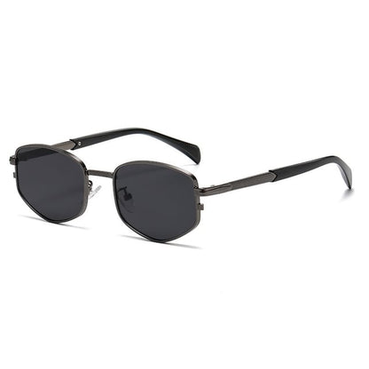 Geometric Metal Frame Sunglasses