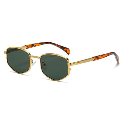 Geometric Metal Frame Sunglasses