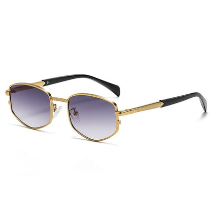 Geometric Metal Frame Sunglasses