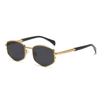Geometric Metal Frame Sunglasses