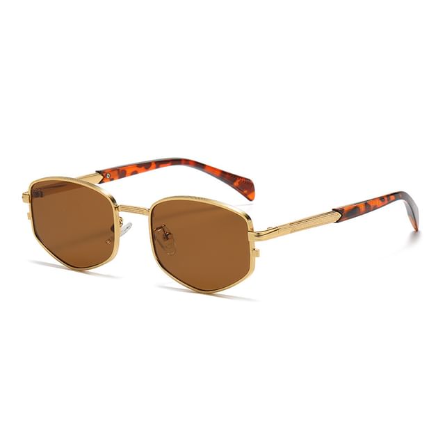 Geometric Metal Frame Sunglasses