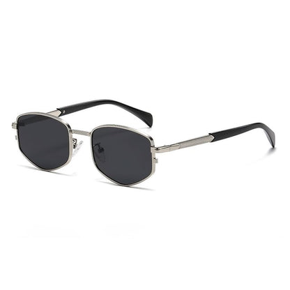 Geometric Metal Frame Sunglasses