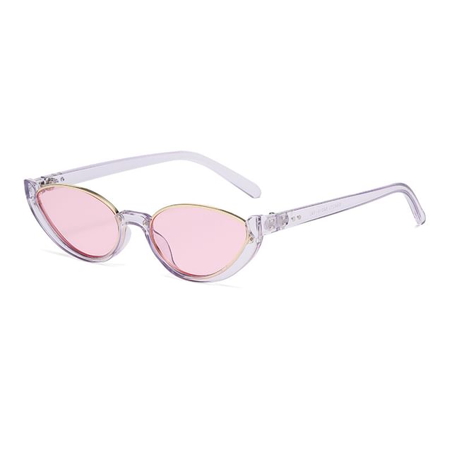 Small Oval Semi-Rimless Sunglasses
