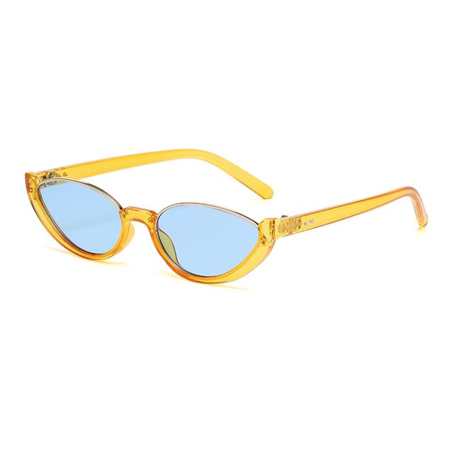 Small Oval Semi-Rimless Sunglasses
