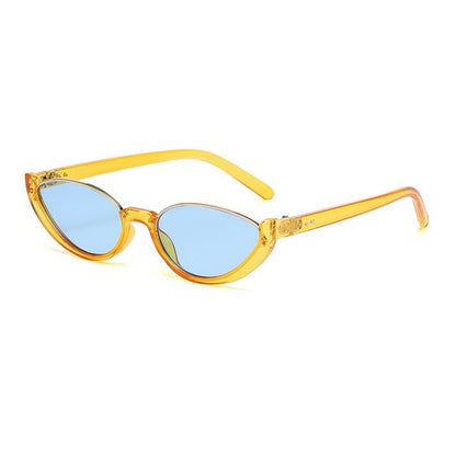 Small Oval Semi-Rimless Sunglasses