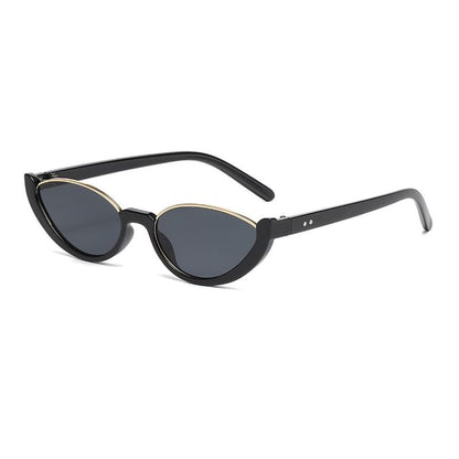 Small Oval Semi-Rimless Sunglasses
