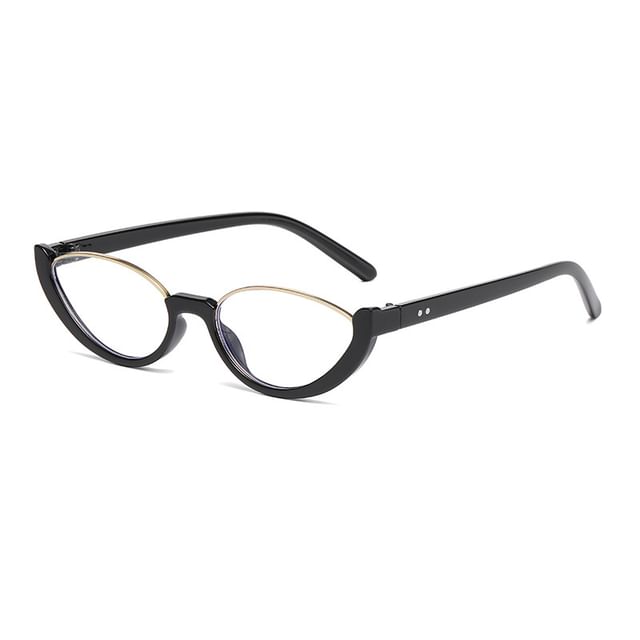Small Oval Semi-Rimless Sunglasses
