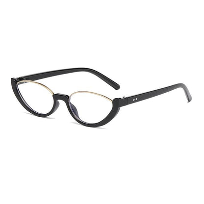 Small Oval Semi-Rimless Sunglasses