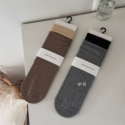 Two Tone Ribbed Socks
