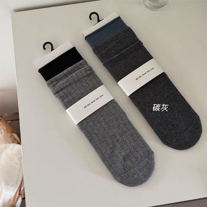 Two Tone Ribbed Socks