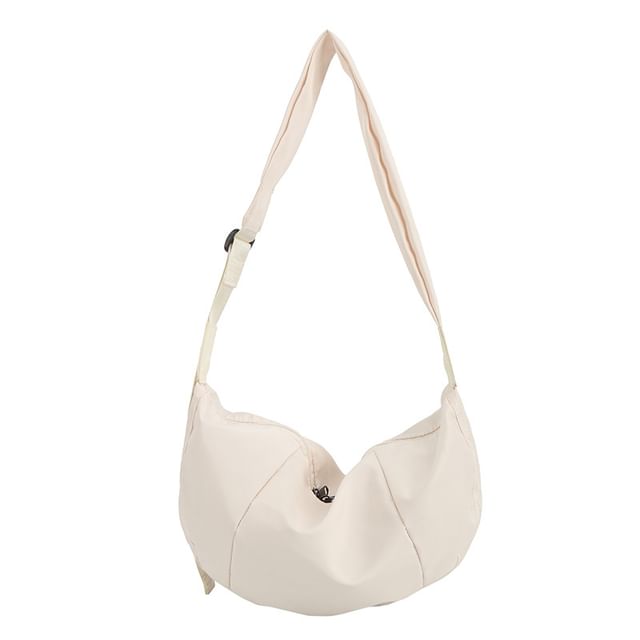 Plain Zip Shoulder Bag