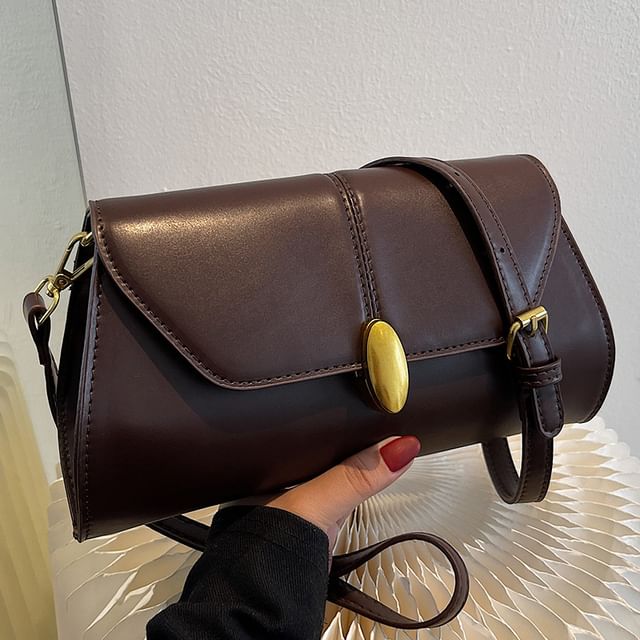 Flap Faux Leather Shoulder Bag