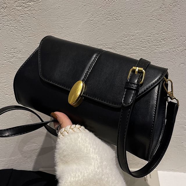 Flap Faux Leather Shoulder Bag