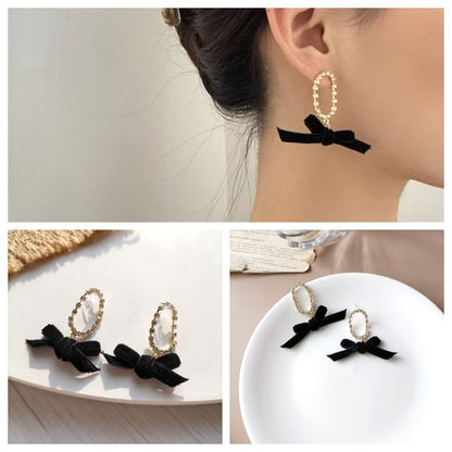 Ribbon Dangle Earring / Clip On Earring