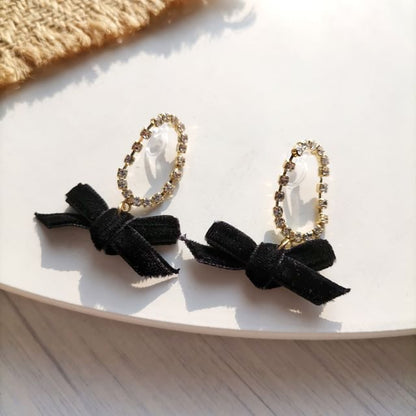 Ribbon Dangle Earring / Clip On Earring
