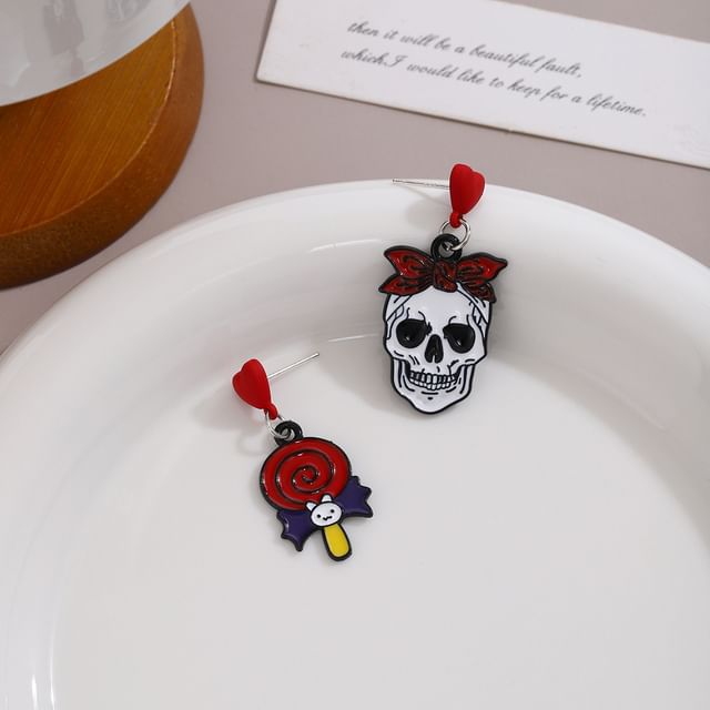 Halloween Cartoon Asymmetrical Alloy Drop Earring