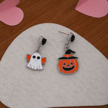 Halloween Cartoon Asymmetrical Alloy Drop Earring