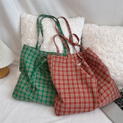 Plaid Shopper Bag