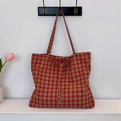Plaid Shopper Bag