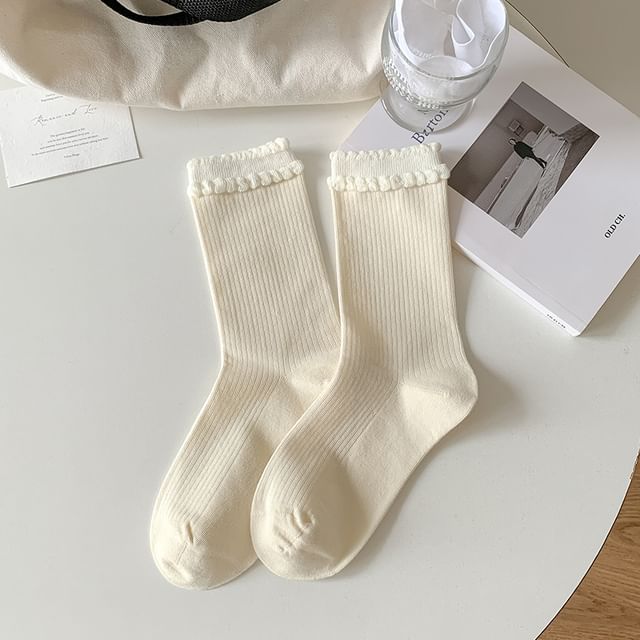 Two Tone Ribbed Socks / Set