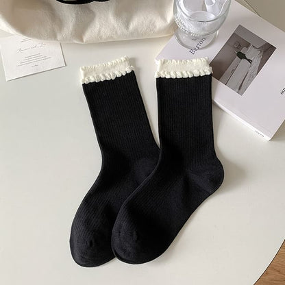 Two Tone Ribbed Socks / Set