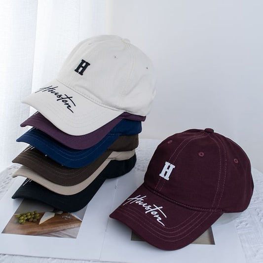 Lettering Embroidered Baseball Cap (Various Designs)
