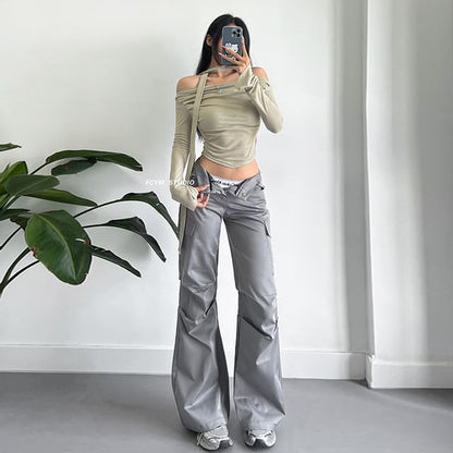 Tie-Back Cargo Baggy Pants