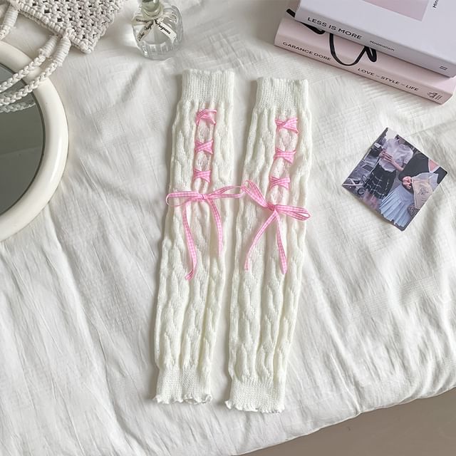 Ribbon Knit Leg Warmers