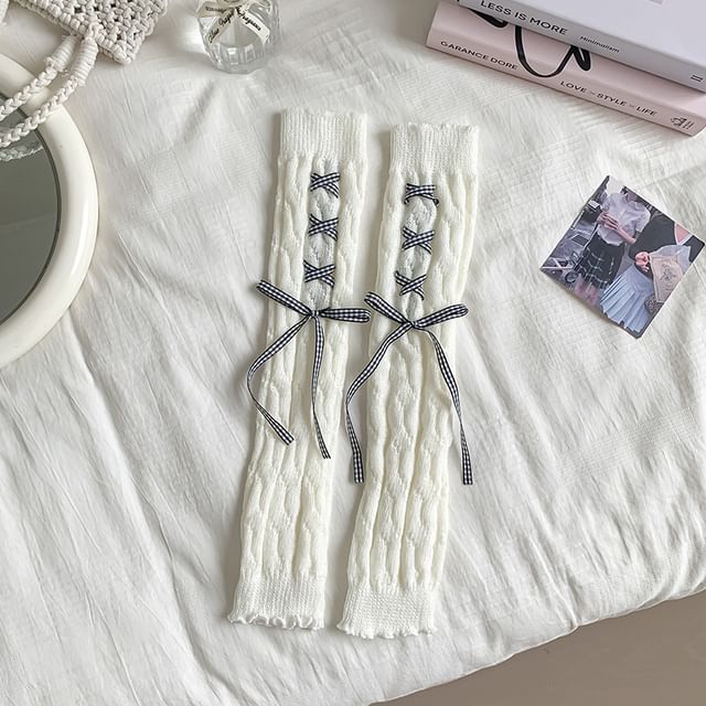 Ribbon Knit Leg Warmers