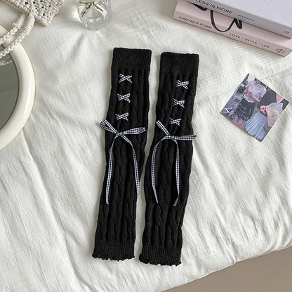 Ribbon Knit Leg Warmers