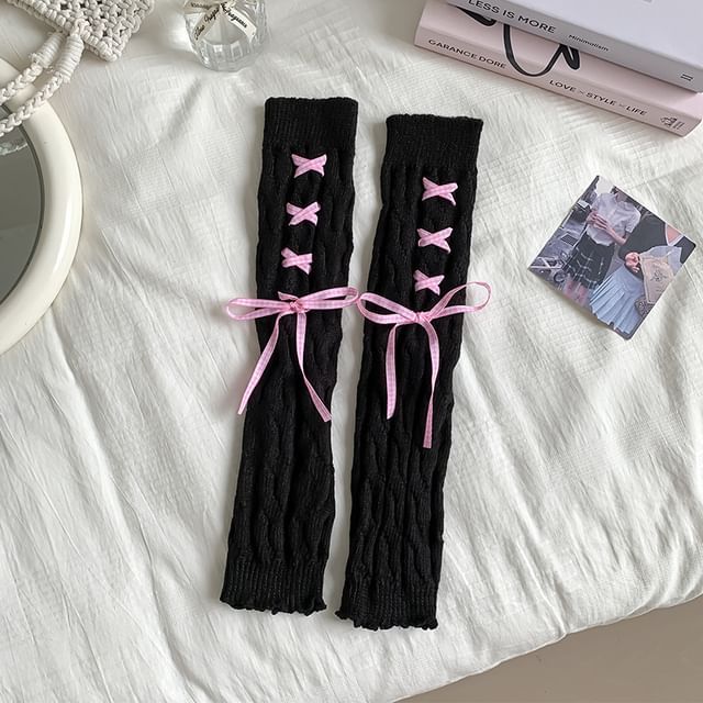 Ribbon Knit Leg Warmers