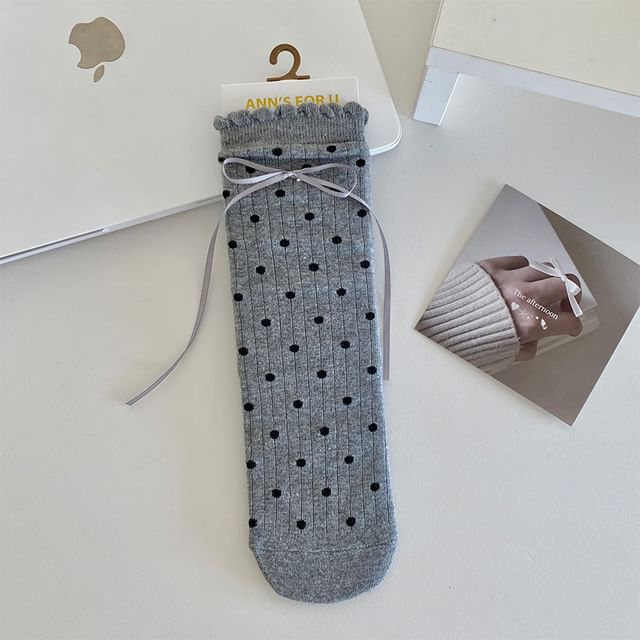 Bow Ribbed Socks