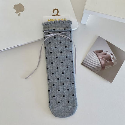 Bow Ribbed Socks