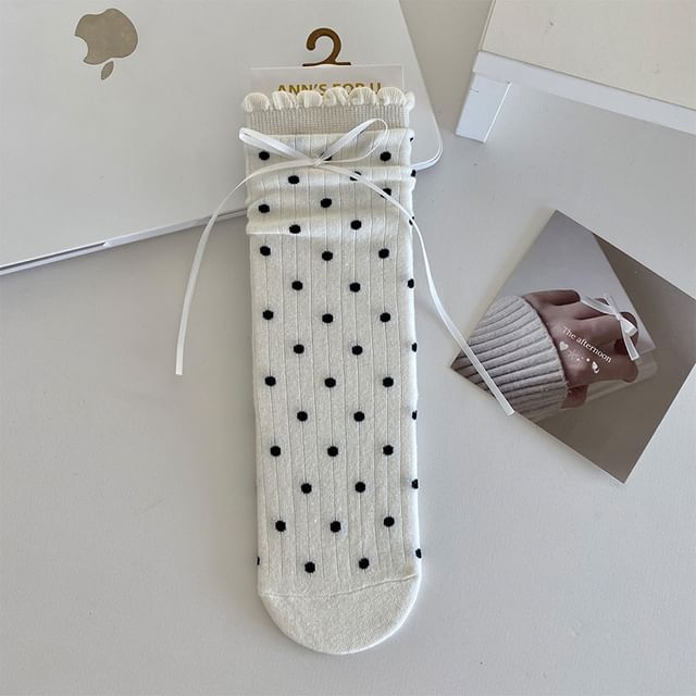 Bow Ribbed Socks