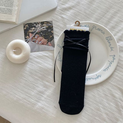 Bow Ribbed Socks