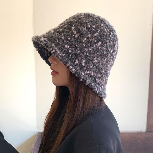 Melange Knit Bucket Hat