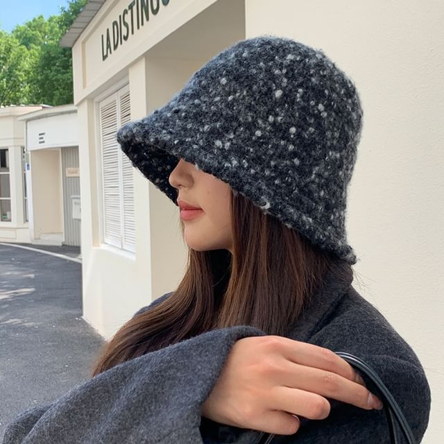 Melange Knit Bucket Hat