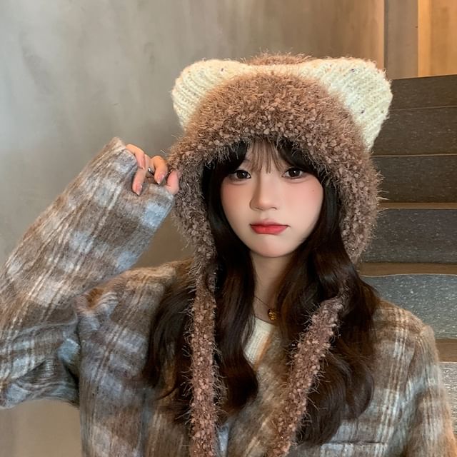 Cat Ear Wool Trapper Hat