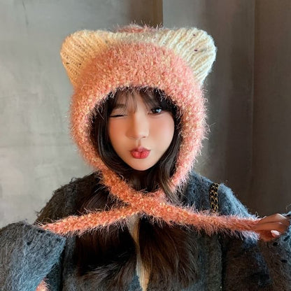 Cat Ear Wool Trapper Hat