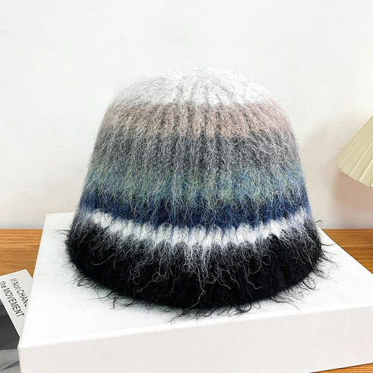 Striped Knit Bucket Hat