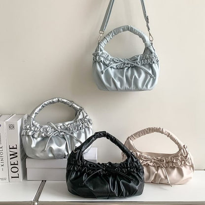 Ruched Bow Shoulder Bag