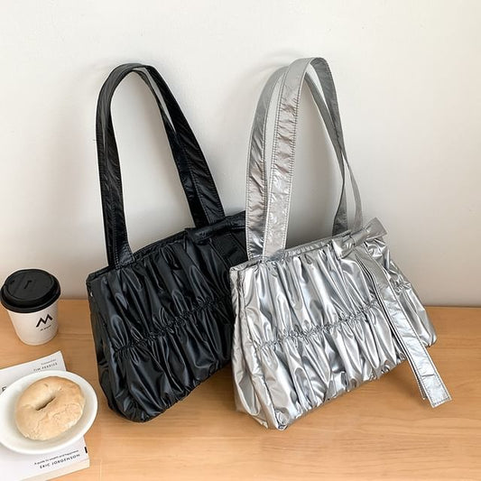 Ruched Bow Tote Bag