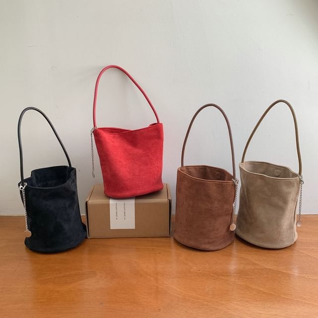 Faux Suede Bucket Bag