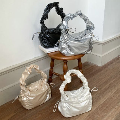 Ruched Drawstring Shoulder Bag